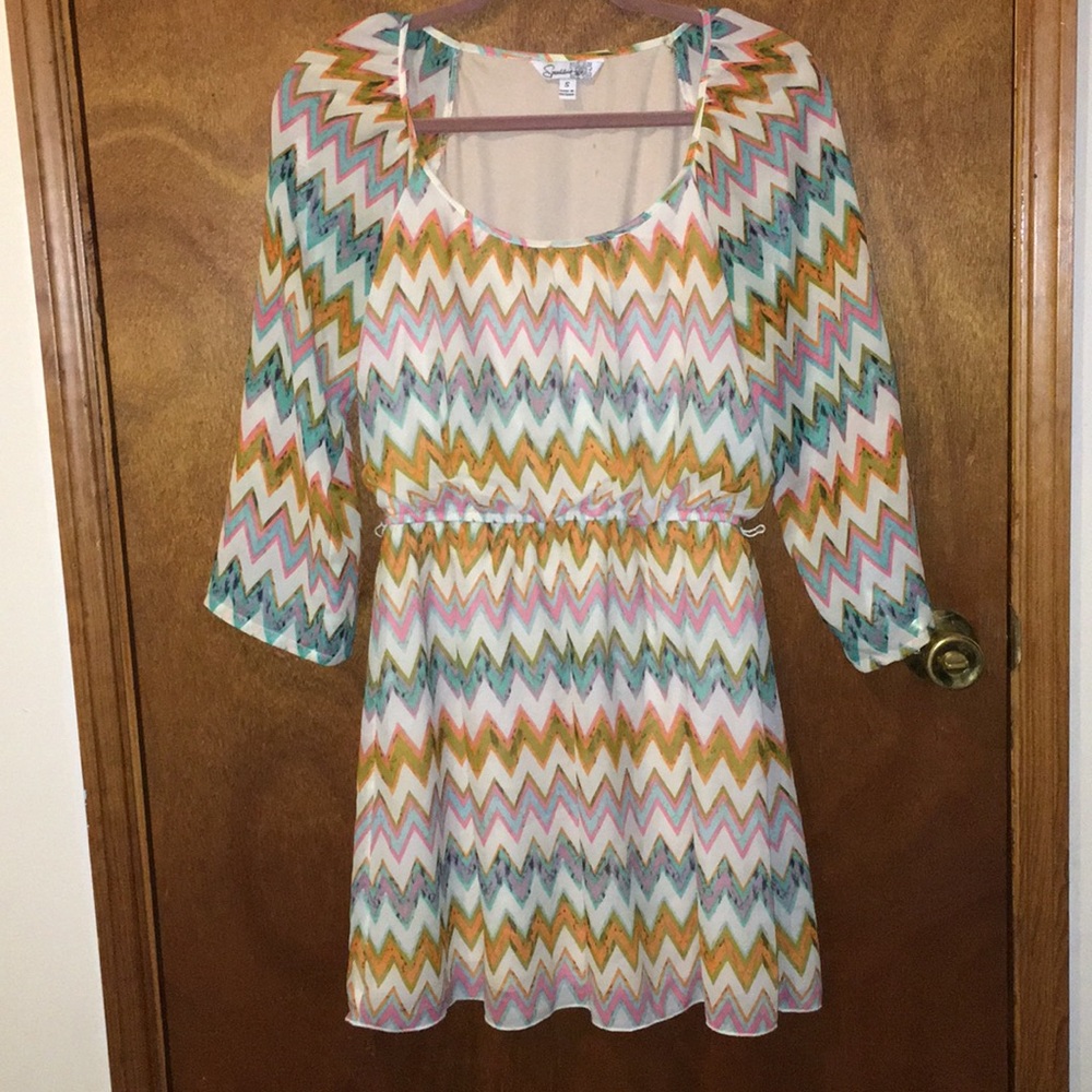 Multi colored dress.